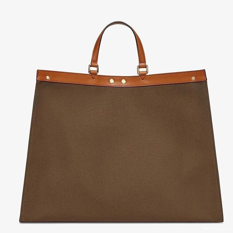 Affordable X-Tote Logo Peekaboo In Medium ROMA Canvas Brown Fendi 0712